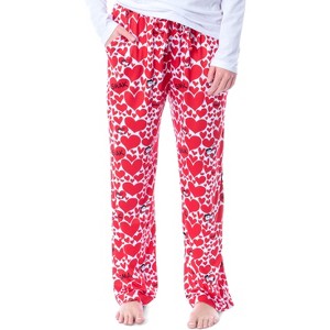 Peanuts Womens' Lucy Snoopy Smak Heart Love Sleep Pajama Pants Red - 1 of 4