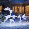 Costway 3 PCS Lighted Christmas Reindeer Family Set Holiday Decoration with 255 Lights White/Gold - 4 of 4