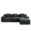 GDFStudio Ulina 114'' 4-Seater Inlaid Structural Corduroy Upholstered Sectional Sofa with 1 Ottoman and 3 Pillows - 4 of 4