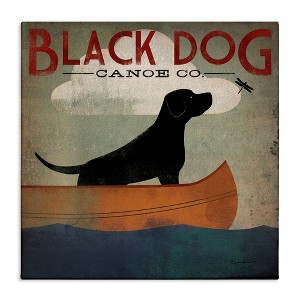Stupell Industries Black Dog Canoe Company Pet Boating Lake Sports - 1 of 4