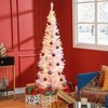 NAYSAYE 6ft Artificial Christmas Tree Pencil Xmas Tree with 390 PVC Branch Tips for Indoor Holiday Home Office, Pink, 21.75"*21.75"*70.75" - 2 of 4
