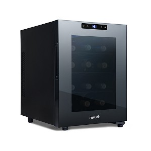 Newair Shadow-T Series Wine Cooler Refrigerator, 12 Bottle Countertop Mirrored Compact Wine Cellar, Small Freestanding Glass Door Wine Fridge - 1 of 4