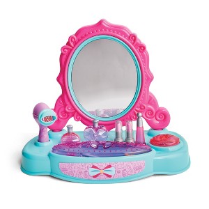 Kidoozie Just Imagine Glamour Girls Styling Center for Pretend Play.  Includes Tabletop Vanity, Hair Dryer, Brushes and More. For Children Ages 3+ - 1 of 4