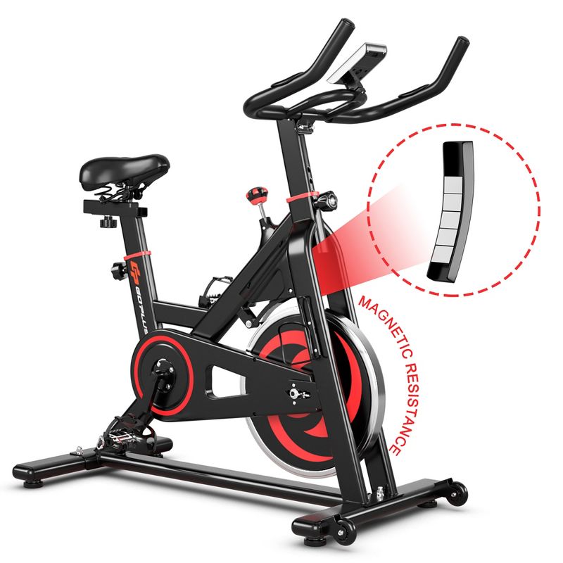 Costway Magnetic Stationary Exercise Cycle Bike Silent Belt Drive, 1 of 11