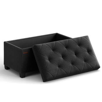 SONGMICS Storage Ottoman Bench Hold up to 660lbs Ottoman with Storage Bedroom Ottoman Bench