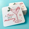 Big Dot of Happiness 25 Ct A Tini Bit Merry Drink Coasters, 4-Inch Disposable Square Paper Coasters, Christmas Cocktail Holiday Candy Cane Martini - 3 of 4