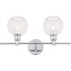 Elegant Lighting Collier 2 light Chrome and Clear glass Wall sconce - 4 of 4