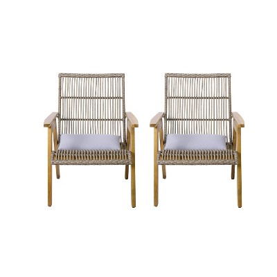 Christopher Knight Home Avani Outdoor wood and Wicker Club Chair