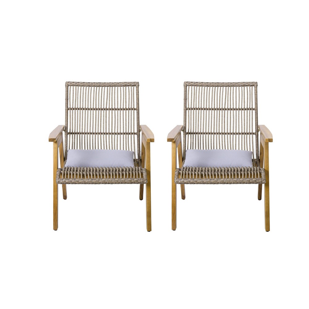 Photos - Garden Furniture Christopher Knight Home Avani Outdoor wood and Wicker Club Chair