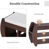 PAGED Modern Shoe Storage Bench with Lift-Top Hidden Compartment, Open Shelving Ottoman with Storage, Retro Shoe Bench with Cushion and Curved Side - 4 of 4