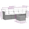 vidaXL Patio Sofa Set with Cushions Outdoor Furniture 5 Piece Poly Rattan - Beige and Cream - 3 of 4