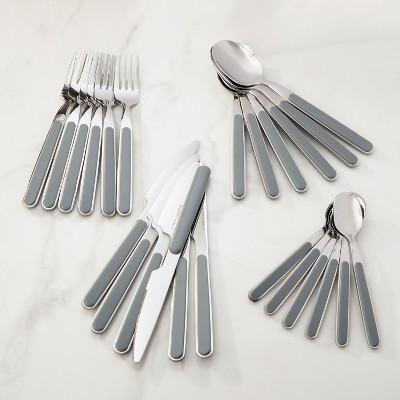 BergHOFF Balance 24Pc Stainless Steel Flatware Set with ABS Handle, Moonmist