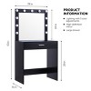 Vanity Desk Modern with LED Mirror and Large Drawer for Bedroom Makeup -3irtyhousy - 4 of 4