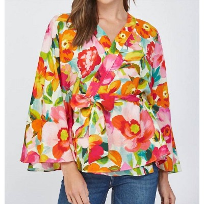 Women's Floral Print Tie Duster - Fate