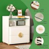 ORRD Modern White Nightstand with Glass Top, 2 Drawers & Open Shelf, Gold Handles & Legs - 3 of 4