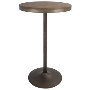 Sapphtopaz Round Dining Table Kitchen Table Industrial Adjustable Bar Dinette Table for Dining Room, Small Spaces - 1 of 4