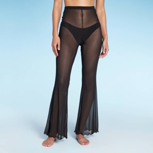 Women's Mesh High Waist Flare Cover Up Pants - Wild Fable™ - 1 of 4