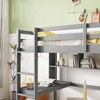 VASIP Twin Size Loft Bed with Built-in Desk & Shelves,Safety Guardrail & Secure Ladder, for Bedroom,Gray - 3 of 4