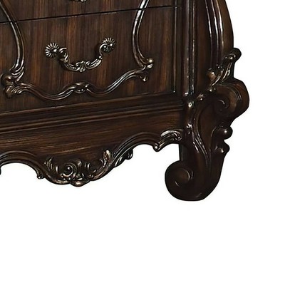 Versailles Cherry Oak 2-Drawer Nightstand with Scrolled Legs