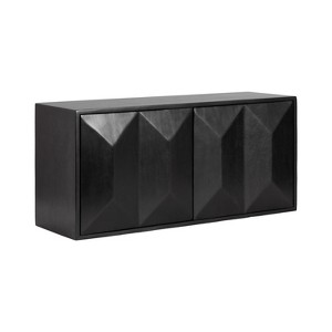 Kate & Laurel All Things Decor 30"x10"x14" Ranier Two-Door Wall Cabinet Black - 1 of 4
