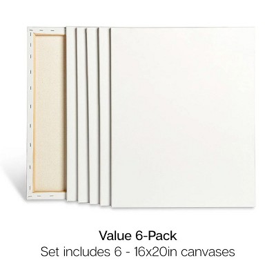 KINGART Stretched Canvas 16" x 20", 6-Pack