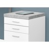 File Cabinet, Rolling Mobile, Storage Drawers, Printer Stand, Office, Work, White And Grey Cement Laminate, Contemporary, Modern - 2 of 4