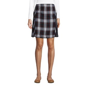School Uniform Young Women's Side Pleat Plaid Skort Above the Knee - 1 of 2