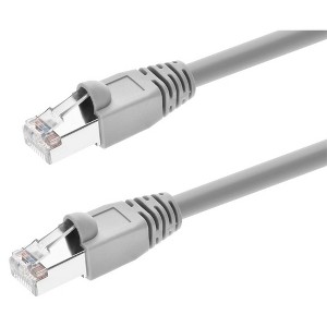 Monoprice Cat5e Ethernet Patch Cable - 3 Feet - Gray | Network Internet Cord - RJ45, Stranded, 350Mhz, STP, Pure Bare Copper Wire, 24AWG - 1 of 4