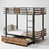 Twin XL Over Twin XL Metal Bunk Bed with MDF Guardrails, Built-In Ladder, and 2 Storage Drawers, Industrial Style - 2 of 4