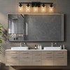 31" Modern Black 5-Light Bathroom Vanity Light Fixture, Industrial Wall Sconce with Clear Glass Shades for Mirror, Bathroom, Bedroom (No Bulbs) - 2 of 4