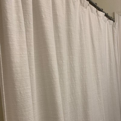 Subtle Striped Textured Shower Curtain Off-white - Threshold™ : Target