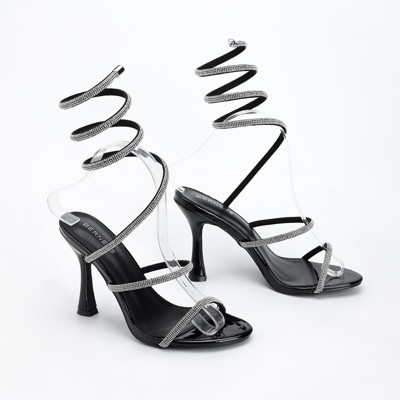 Berness Women's Alexandra Rhinestone Wrap Strap Heels - image 2
