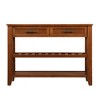 Hostack 42'' Console Table with 2 Storage Drawers and 2 Tiers Shelves for Living and Dining Room, Brown - 2 of 4