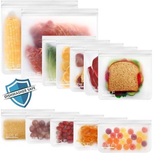 6 Pack Reusable Gallon Freezer Bags, BPA Free Extr - 1 of 4