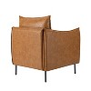Set of 2 Felix Upholstery Livingroom Vegan Leather Armchair with Metal Legs | KARAT HOME - 4 of 4