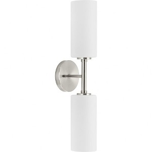 Progress Lighting Cofield 2-Light Wall Bracket, Brushed Nickel, Etched White Shade - 1 of 1