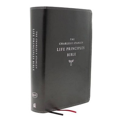 Kjv, Charles F. Stanley Life Principles Bible, 2nd Edition, Leathersoft, Black, Comfort Print - by  Thomas Nelson (Leather Bound)