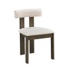 Gulches Wooden Dining Chairs Set of 2, Modern Boucle Upholstered Kitchen Side Chairs,Mid Century Modern Kitchen Chairs oak - 4 of 4