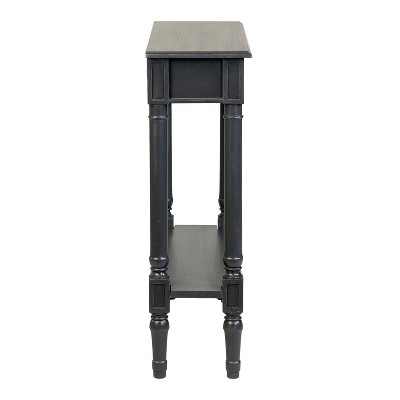 Marisol Black Solid Wood Console Table with Storage