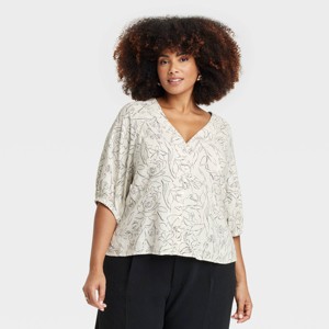 Women's Linen Blouse - A New Day™ - 1 of 3
