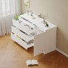 NicBex Modern 3-Drawer White Bedroom Dressers with Hidden Cabinet,Chest of Drawers for Bedroom,Entryway,Wooden Dresser Chest - 4 of 4