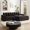 KWPZQEB 104" Luxe Oversized L-Shaped Sofa with Chaise, Corduroy Sectional Couches with 8 Pillows & 2 Armrest Storage Space, Upholstered Sofa - 4 of 4