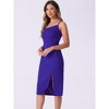 Allegra K Women's Spaghetti Strap Split Hem Sleeveless Cocktail Sheath Dress - 2 of 4