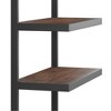 66" Cecilia Bookcase Distressed Charcoal Brown - WyndenHall: Modern Industrial Style, 4 Fixed Shelves - 3 of 4