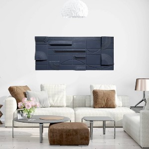 Gallery 57 19"x45" Blue Modern Geometric Hand Crafted Wall Art - 1 of 4
