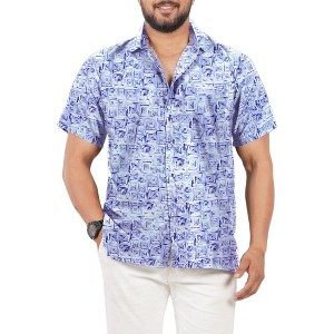 LA LEELA Men's Hawaiian Shirt Pocket Cruise - 1 of 4