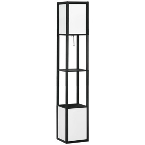 SEVOBAL Utility Storage Shelves with Dual Shelves and Ambient Lighting for Living Room Bedroom or Office, Black, 10.25"*10.25"*61.5" - 1 of 4