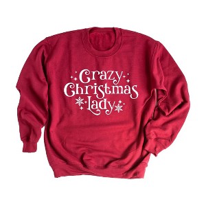 Simply Sage Market Women's Graphic Sweatshirt Crazy Christmas Lady - 1 of 4