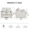 SeaCamel 001 Swivel Chair - 360° Rotating, Chenille Fabric, High-Resilience Cushion, Ergonomic for Living Room/Bedroom/Office - Ivory White - 3 of 4