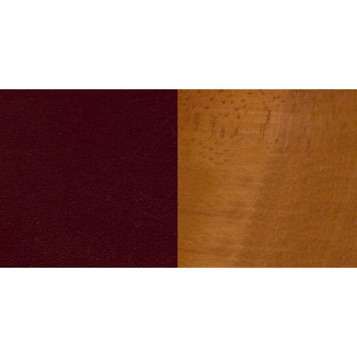 Red and Brown Wood Slat Back Side Chair